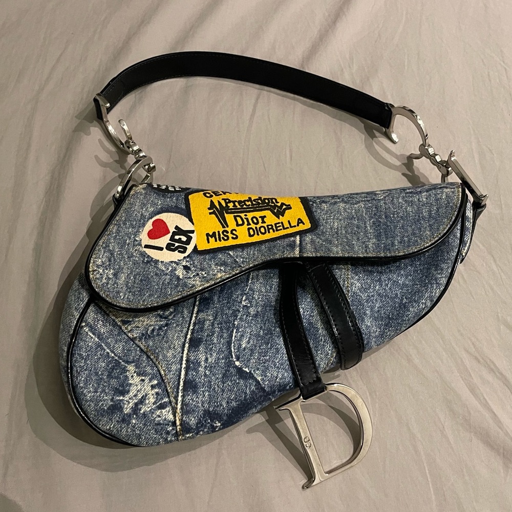 *Rare* Dior limited edition vintage denim saddle bag
